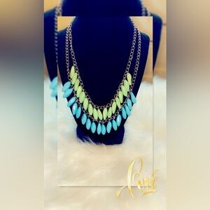 🔥 Gorgeous Mint Green and Powder blue stones w/ Matching Powder Blue earrings!